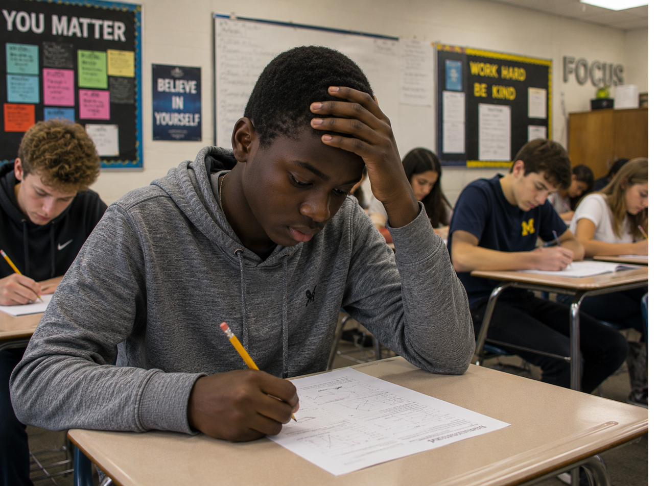 Child struggling in class