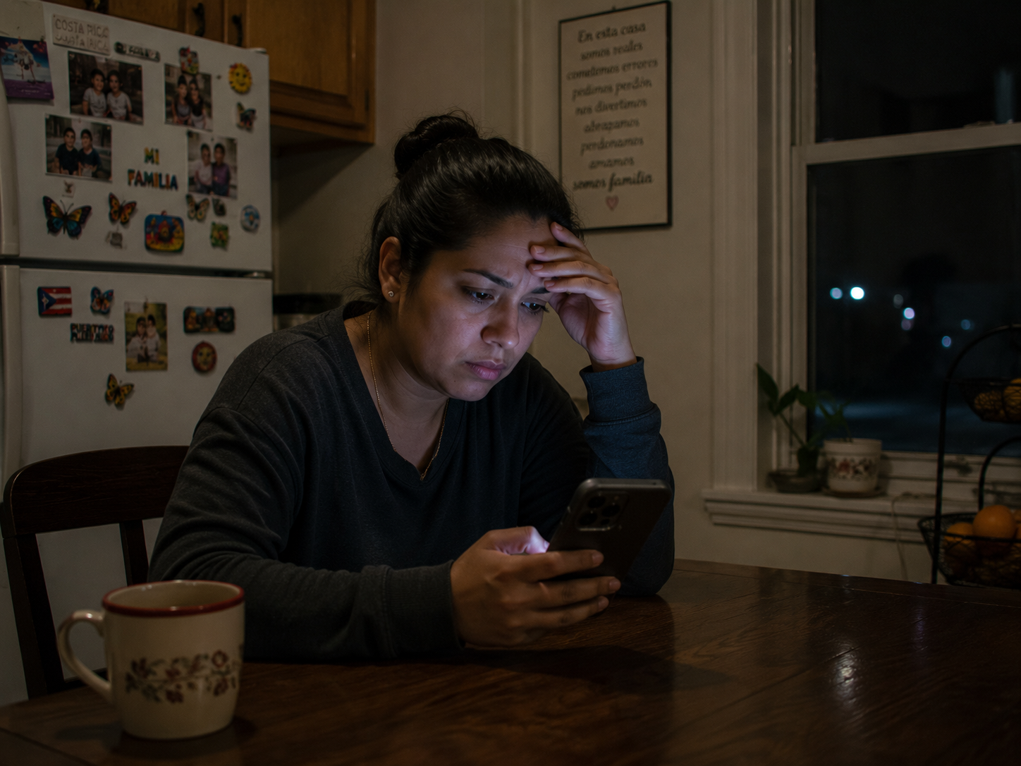 Parent searching at night