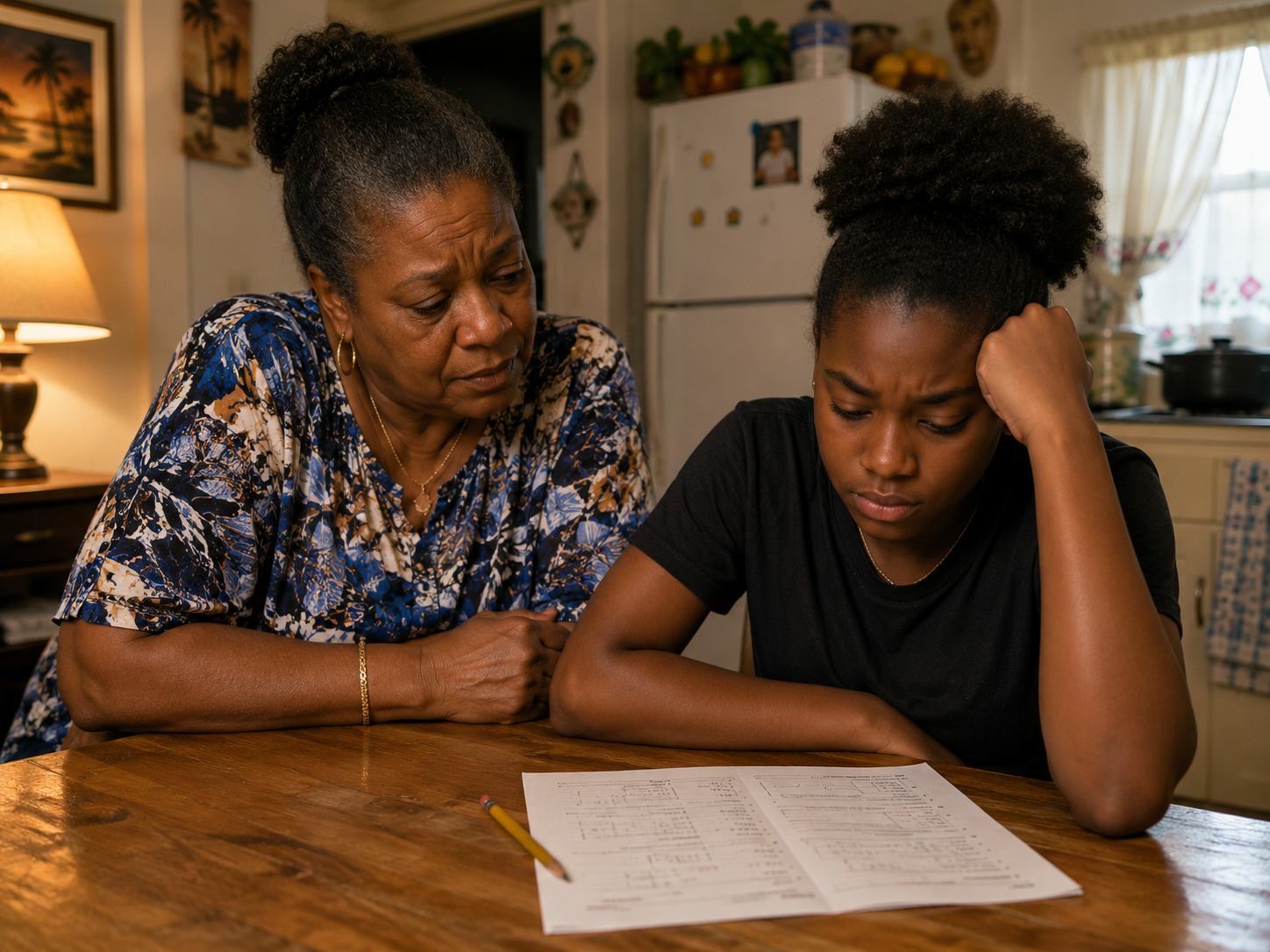 Child working through lesson packet at home