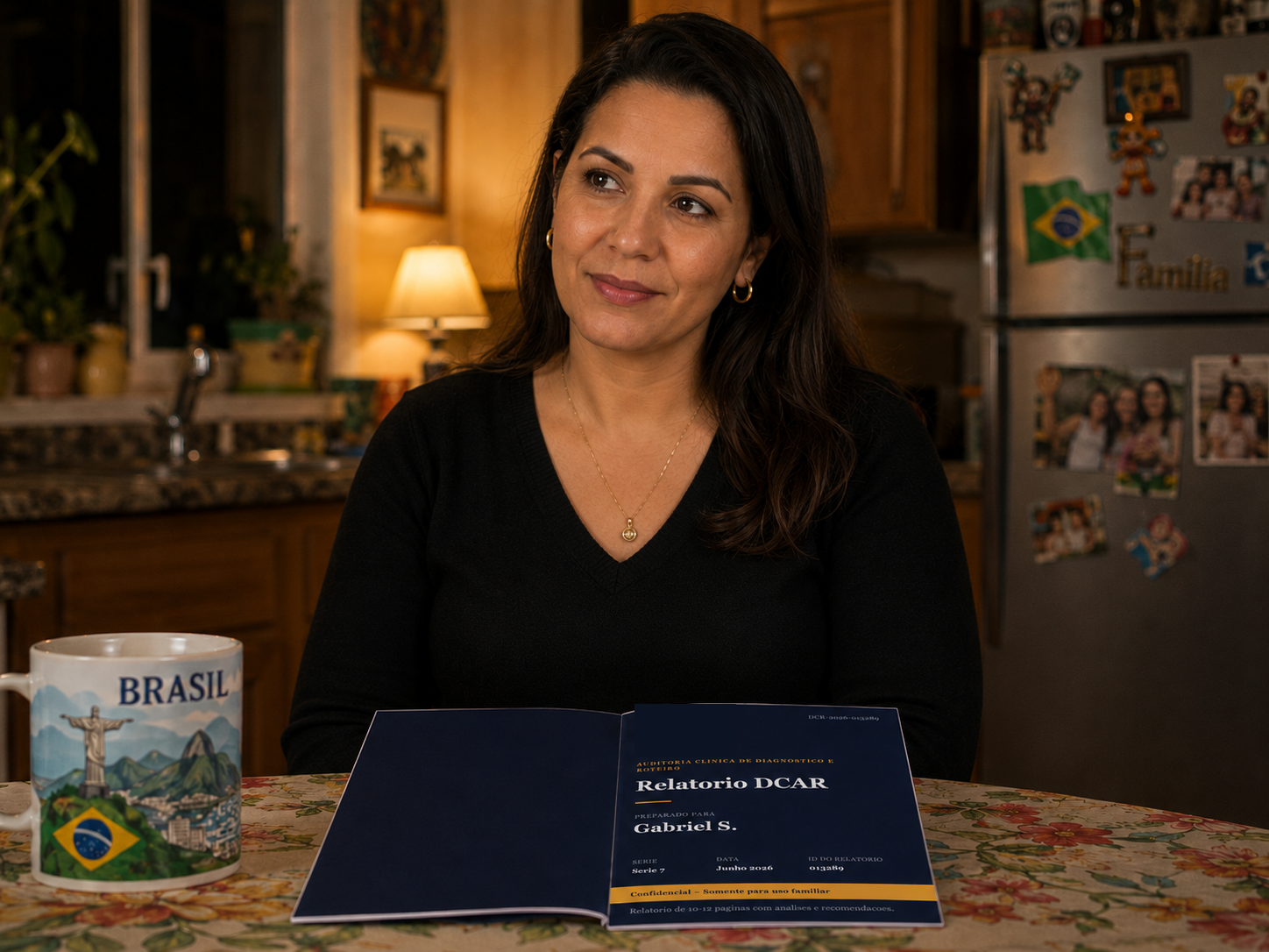 A mãe recebe o relatório DCAR